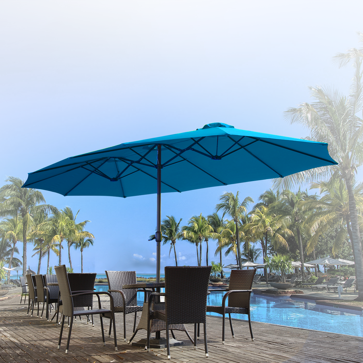 YODOLLA large patio umbrella for outdoor tables